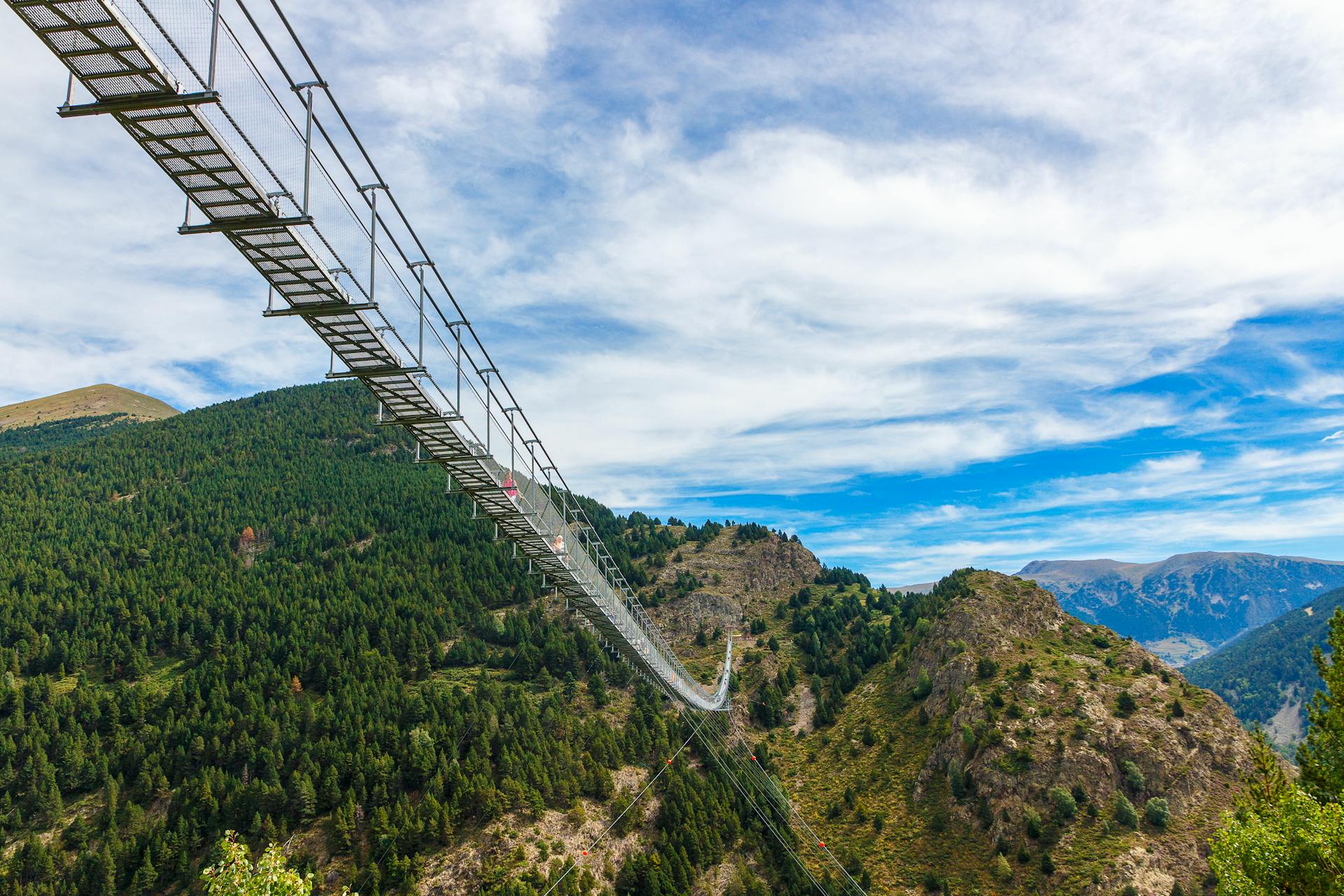 a suspension bridge over a mountain - Andorra